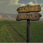 sign direction new life - old life made in 2d software